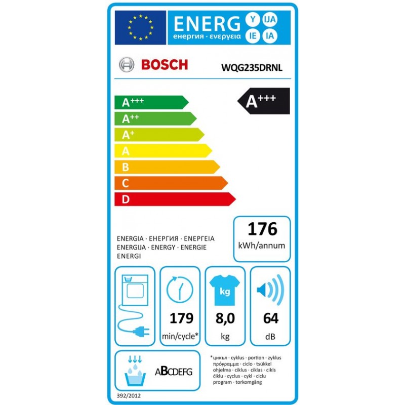 Bosch WQG235DRNL Serie 6 - Wasdroger - Warmtepompdroger - Energielabel A+++
