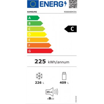 Samsung RS68A884CB1/EF - Amerikaanse koelkast - Zwart