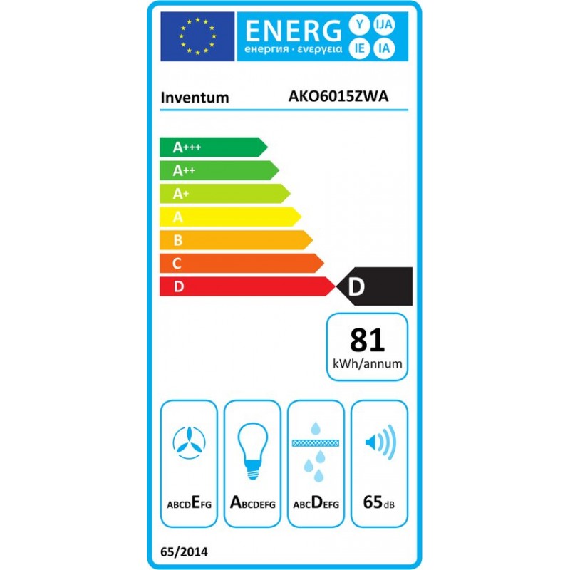 Inventum AKO6015ZWA - Onderbouw afzuigkap - 60 cm - 350 m3/h - 3 standen - Zwart