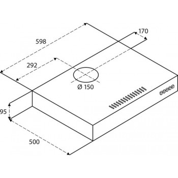 Inventum AKO6015ZWA - Onderbouw afzuigkap - 60 cm - 350 m3/h - 3 standen - Zwart
