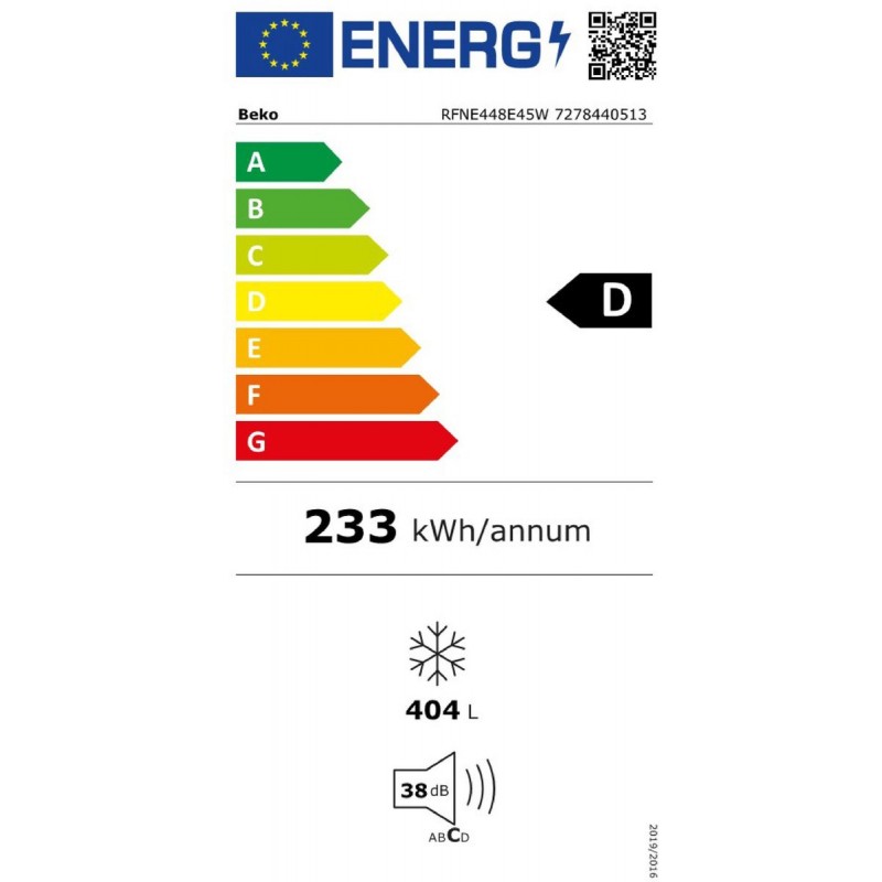 Beko RFNE448E45W - Vriezer