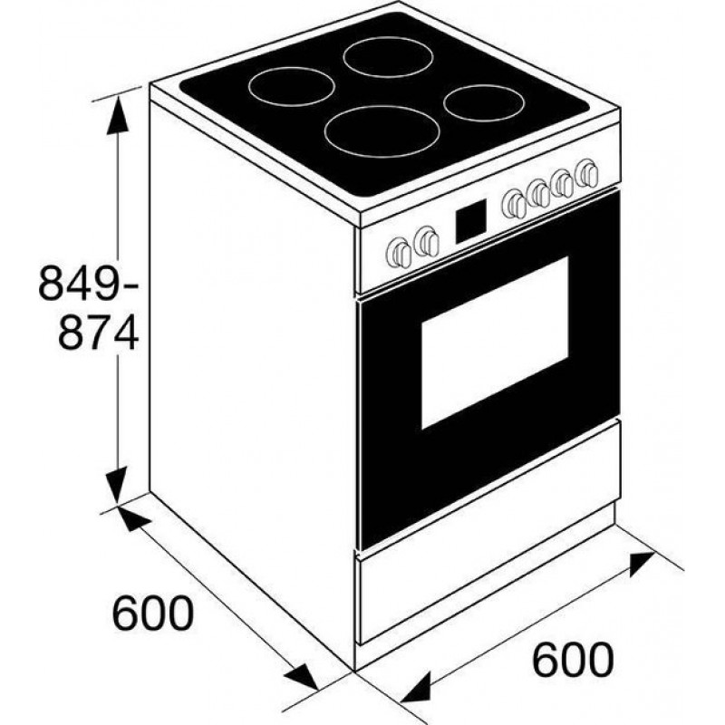 ETNA FIV760RVS - Vrijstaand inductie fornuis - RVS - Elektrische oven met opberglade - 4 kookzones - 60 cm