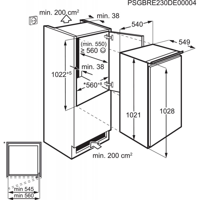 AEG TSF5O101ES - Inbouwkoelkast - 164 liter