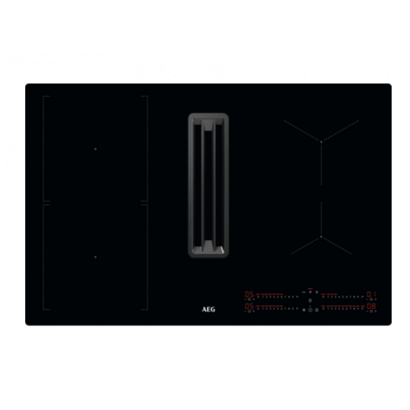 AEG CCE84543CB EcoLine 6000 serie Combohob- Inductie kookplaat met afzuiging - Bridge functie - 80 CM