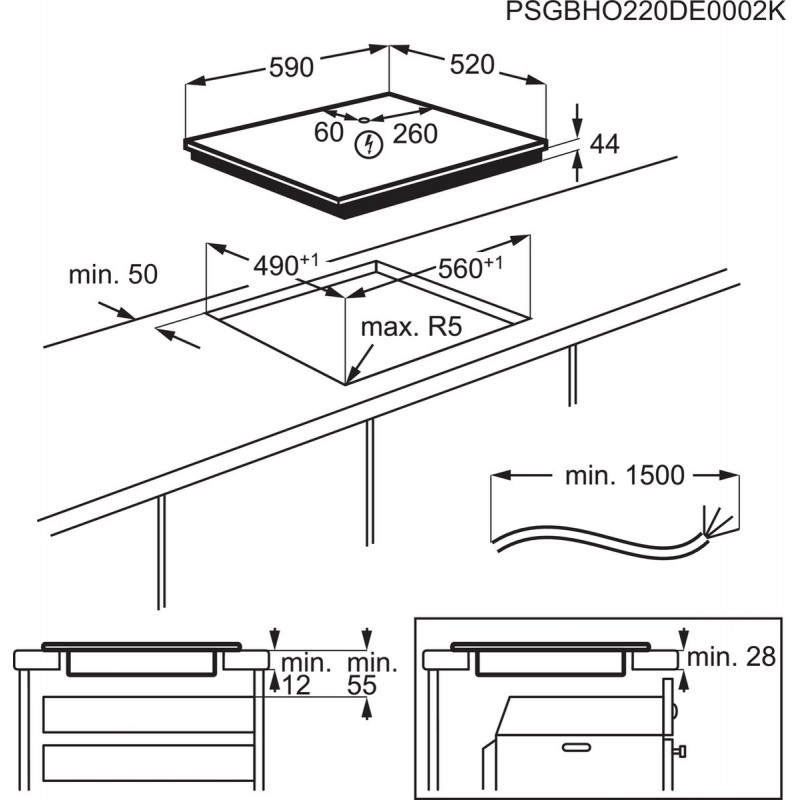 AEG IKB64401FB 3000 serie - Inductie Kookplaat elektrisch - 60 cm