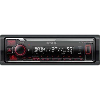 Kenwood KMM-BT408DAB Bluetooth autoradio - inclusief DAB+ antenne - Rood