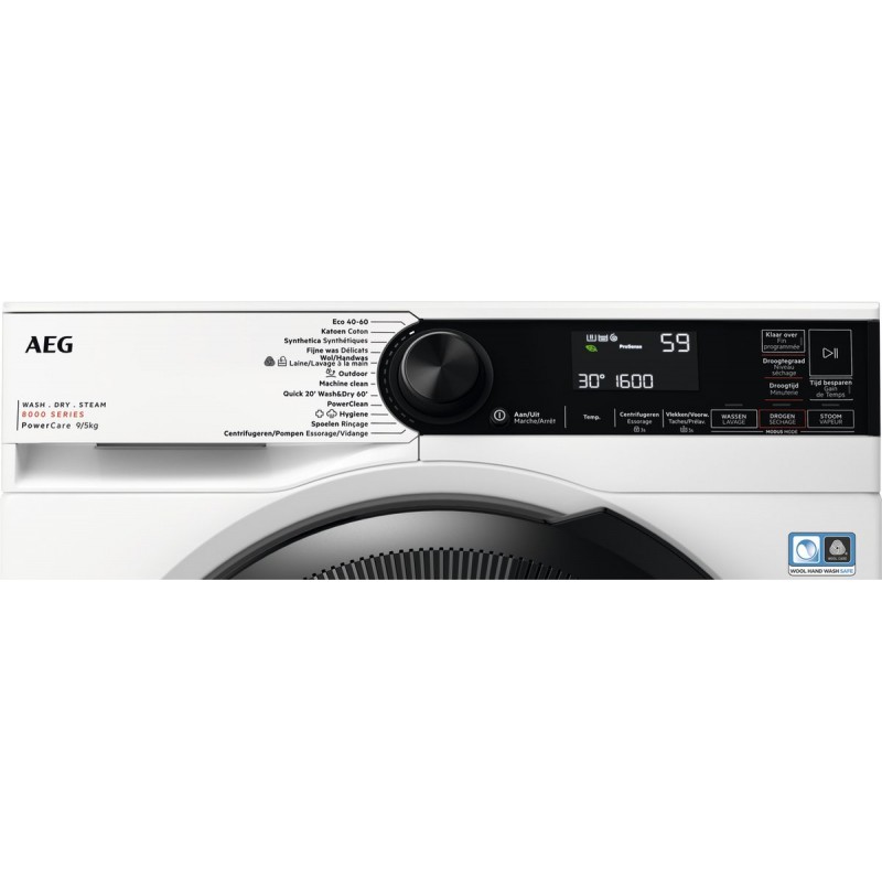 AEG LWR85R966 EcoLine 8000 PowerCare - Was-droogcombinatie - Condensatie - 9 kg - NL-FR