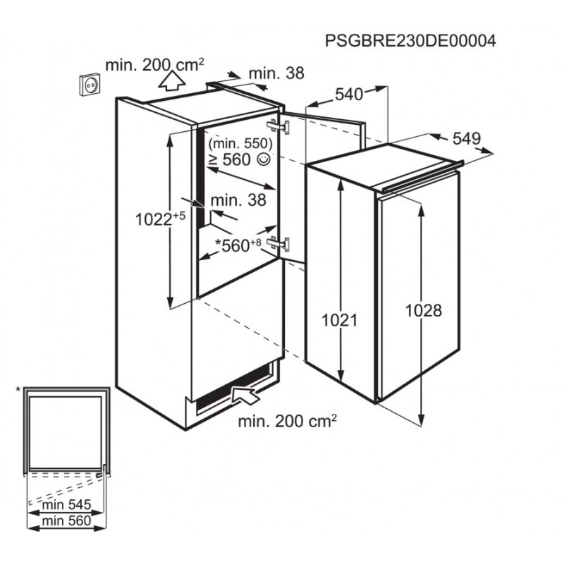 Koelkast inbouw 103 cm NSF5O101ES