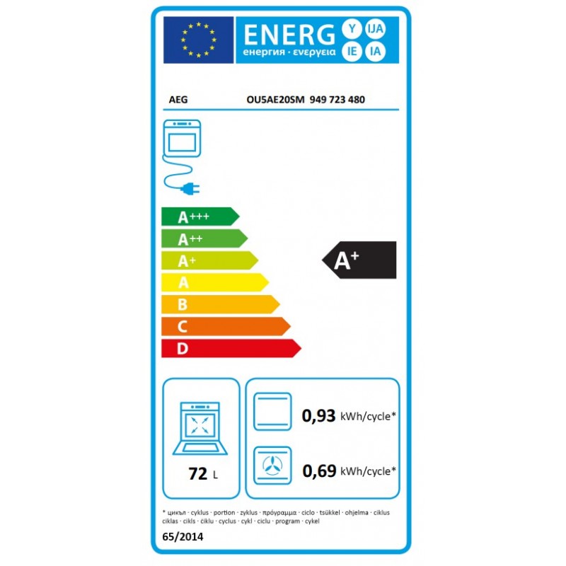 AEG OO10HSM (OU5AE20SM+HE604062XB), inbouwfornuis (kookzones met stralingsverwarming, A+, 72 l)  keramische kookplaat