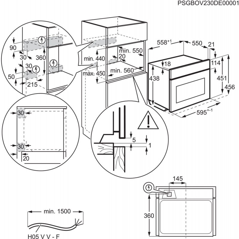 AEG OO5NK4W0M 5000 serie CombiCook - Inbouwoven - Heteluchtoven met Magnetron - 41 L