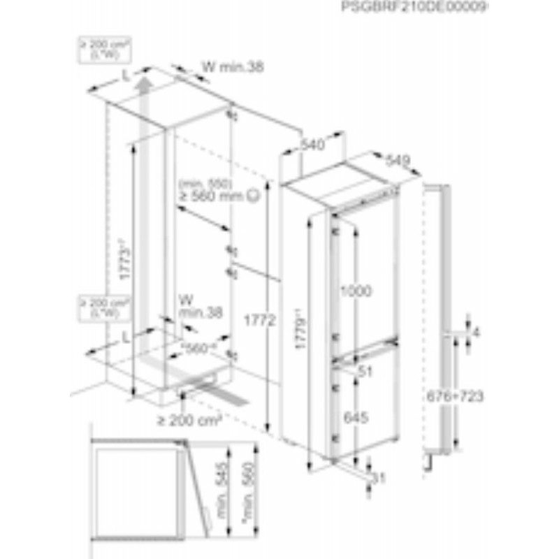 AEG OSC6N181ES - Inbouw koel-vriescombinatie