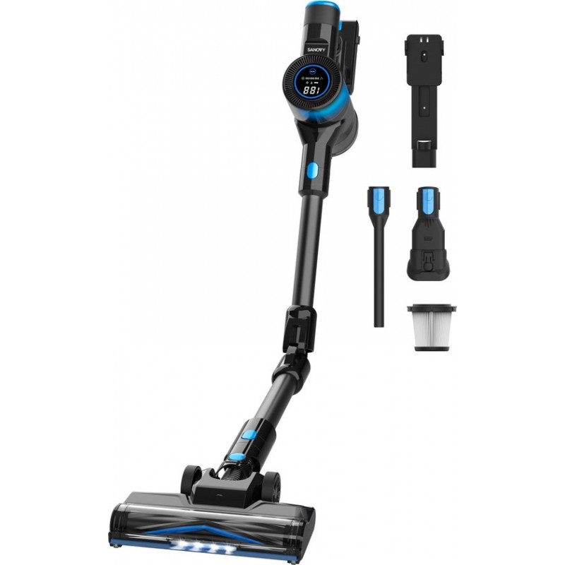 Sanovy Turbo Flex X28 Steelstofzuiger Draadloos - Zonder Zak - Op Accu - 350W - 28Kpa - Met Opzetstukken - Draadloze Stofzuiger Zonder Zak