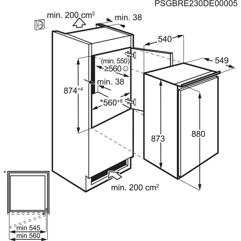 AEG TAB6L88ES Vriezer Serie 6000 met LowFrost (E, 98 l, 873 mm hoog)