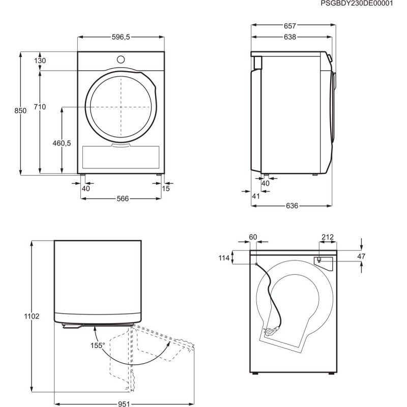 AEG TR79632B 7000 serie SensiDry® - Wasdroger Warmtepompdroger - Droogkast - 9 kg - NL/FR