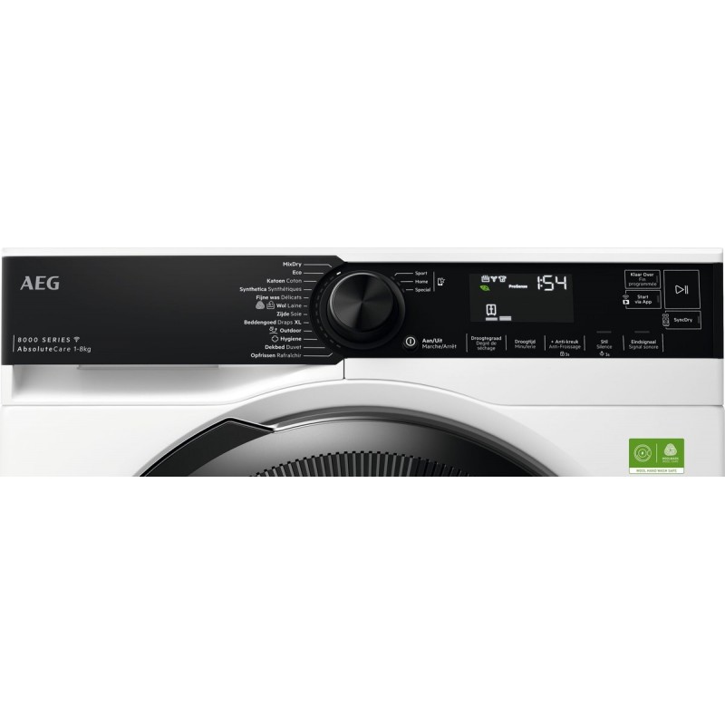 AEG TR88PA64C 8000 AbsoluteCare - Wasdroger - Warmtepompdroger - 8kg - NL/FR