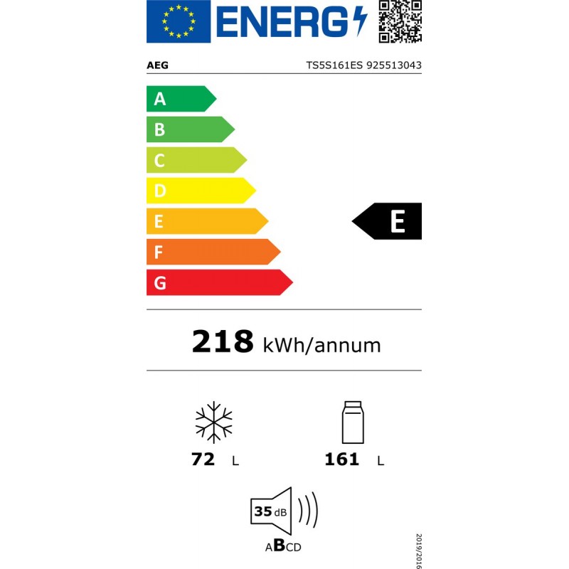 AEG TS5S161ES | inbouw koelvriescombinatie | 158 cm | Lowfrost | Sleepdeur