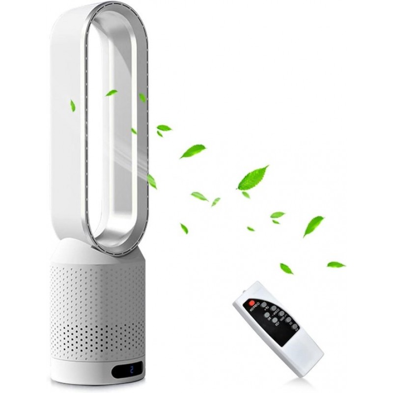 Torenventilator Bladloos - Staande Ventilator - Zomerse Koelte - 8 Snelheden Afstandsbediening - 20 Inch - Zilver