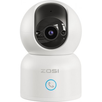 ZOSI C518 Indoor IP Camera - 3MP - Intercomfunctie - Beveiligingscamera - Huisdiercamera - Baby camera - Compatibel met 2.4G/5G WIFI - Werkt met app - Wit