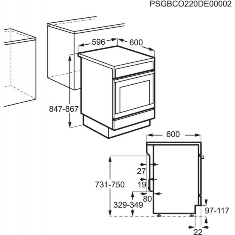 AEG Elektrische fornuis | Model CIB6470APM | 4 kookzones | 73 liter | Bridge-functie | Pyrolyse-reiniging