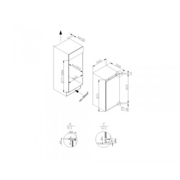 Amica EVKS 16172/1 koelkast Ingebouwd 135 l E Wit 
