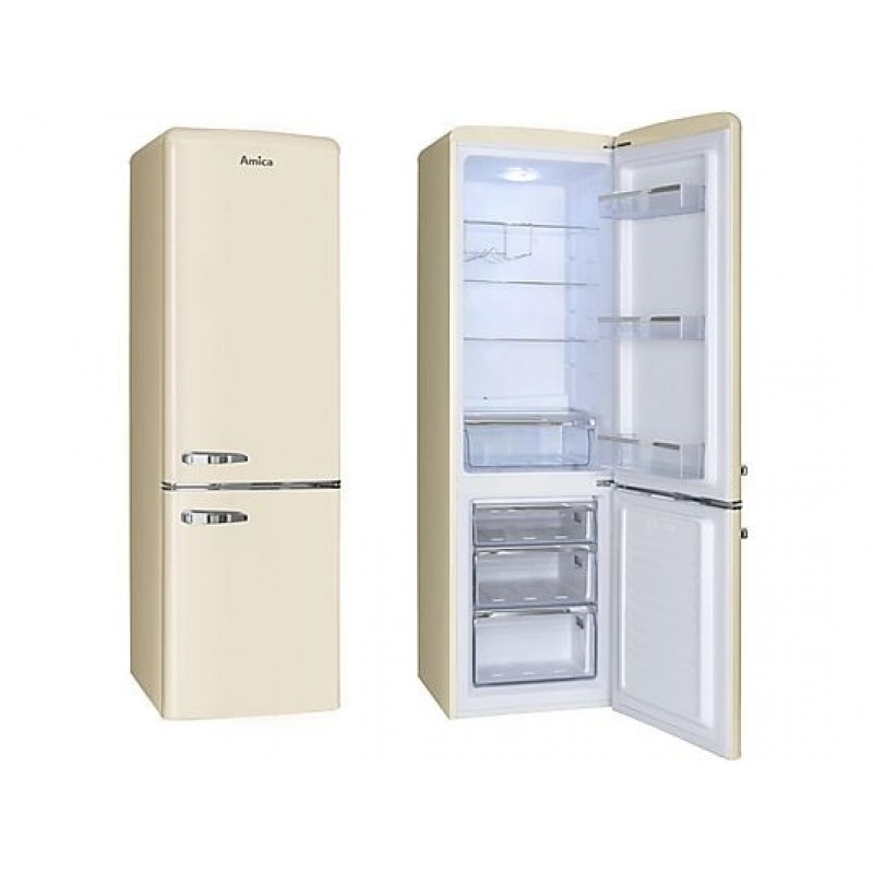 AMICA FK2965.3GAA / KGCR387100B Retro Edition Koel-vriescombinatie (E, 201,85 kWh, 1810 mm hoog, beige)