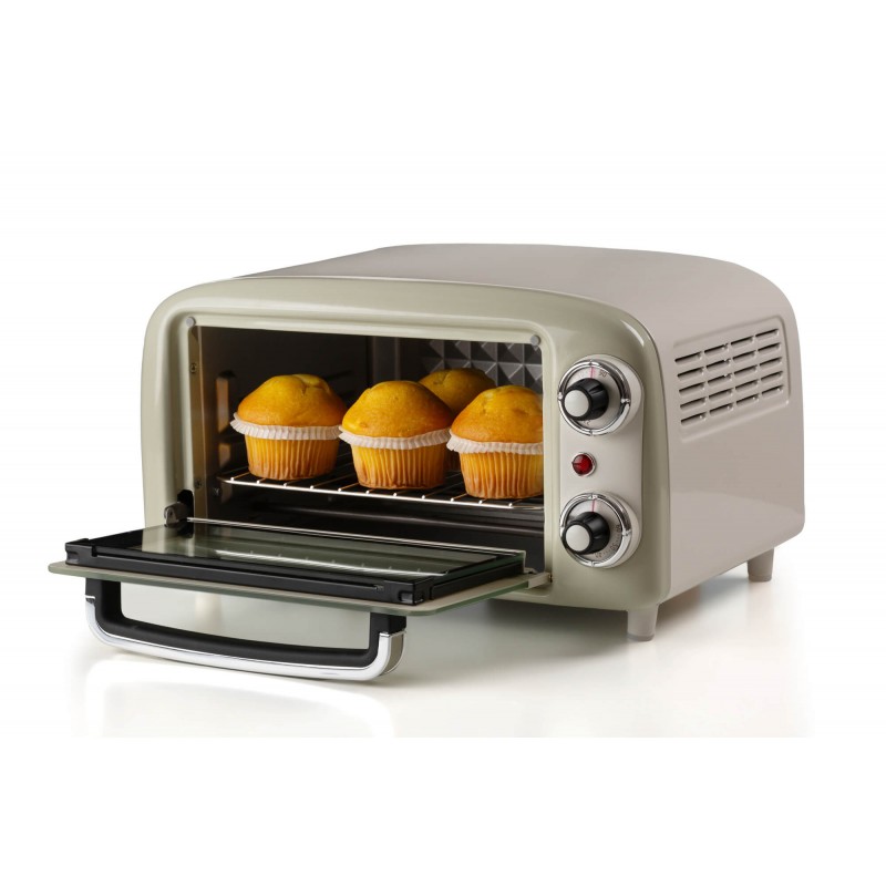 Ariete 3919/03 - Vintage - mini oven - camping oven - 10 liter - timer - instelbare temperatuur van 80 tot 230°C - Beige