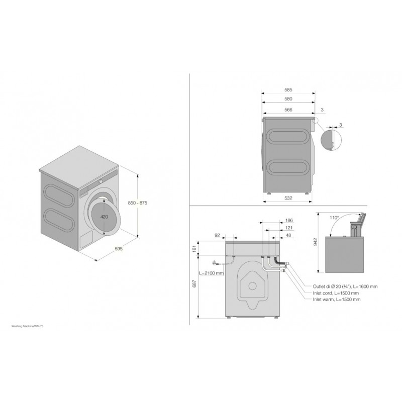 Asko W2084C.W/3 wasmachine