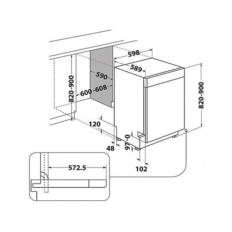 BAUKNECHT B0U D641A X Vaatwasser (inbouwmodel, 598 mm breed, 41 dB (A), C)