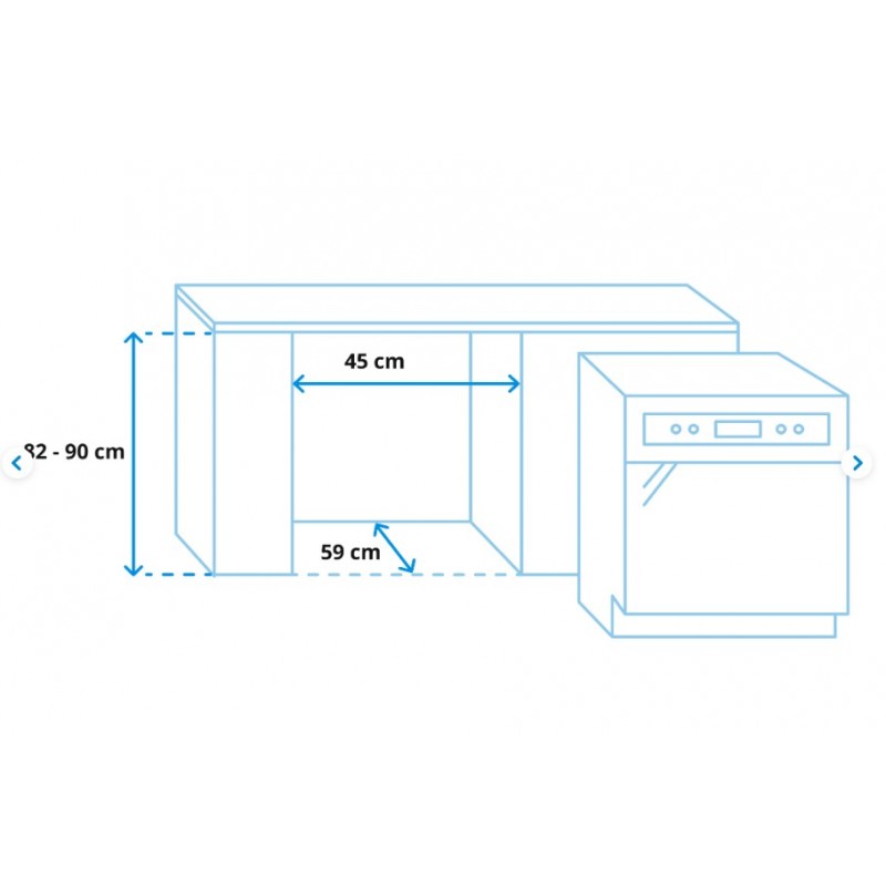 BAUKNECHT - BK6UC11BS7A0X -  Inbouwvaatwasser 45 cm - C - inbouw - besteklade - 11 couverts - 41 dB - volledige waterbescherming - ActiveDry - PowerClean