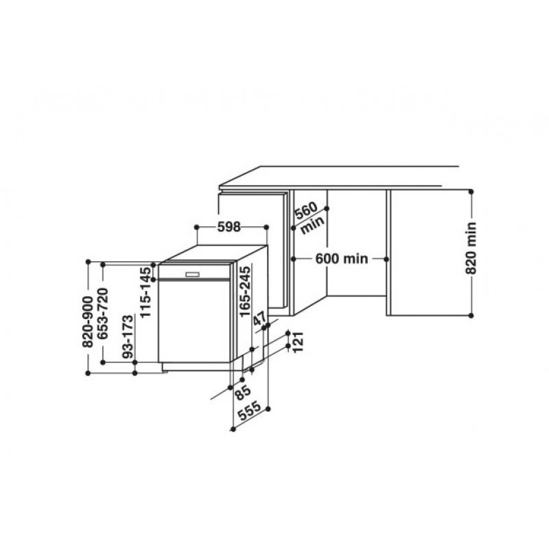 Bauknecht Bbo3o539plgt Half Geïntegreerde Vaatwasser 60cm