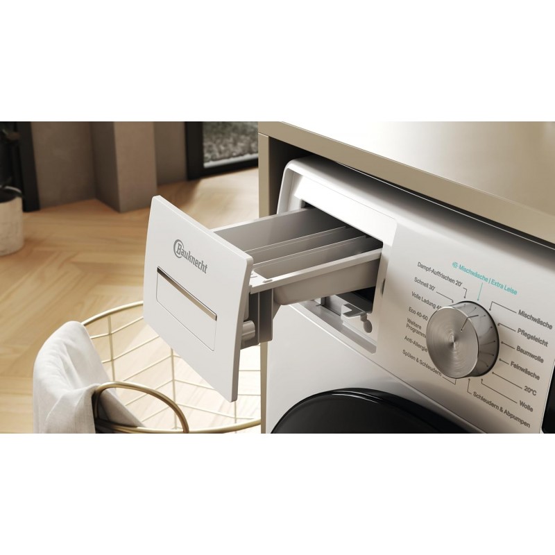 Bauknecht B6R 08E SILENCE DE Wasmachine, 10 kg, voorlader, Supreme Silence, EEK A-20%, 1400 toeren per minuut, zen-motor, bijzonder stille wasmachine, Steam 3.0-3, krachtige stoomtechnologieën