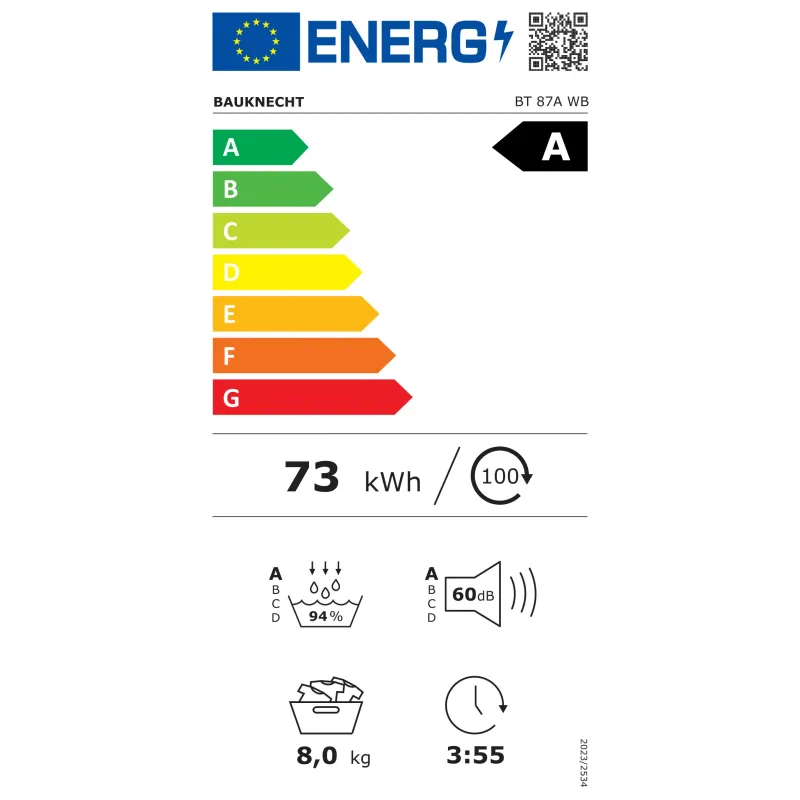 BAUKNECHT BT87AWB Warmtepompdroger - Nieuw in doos - Duits display - 8 kg - wit