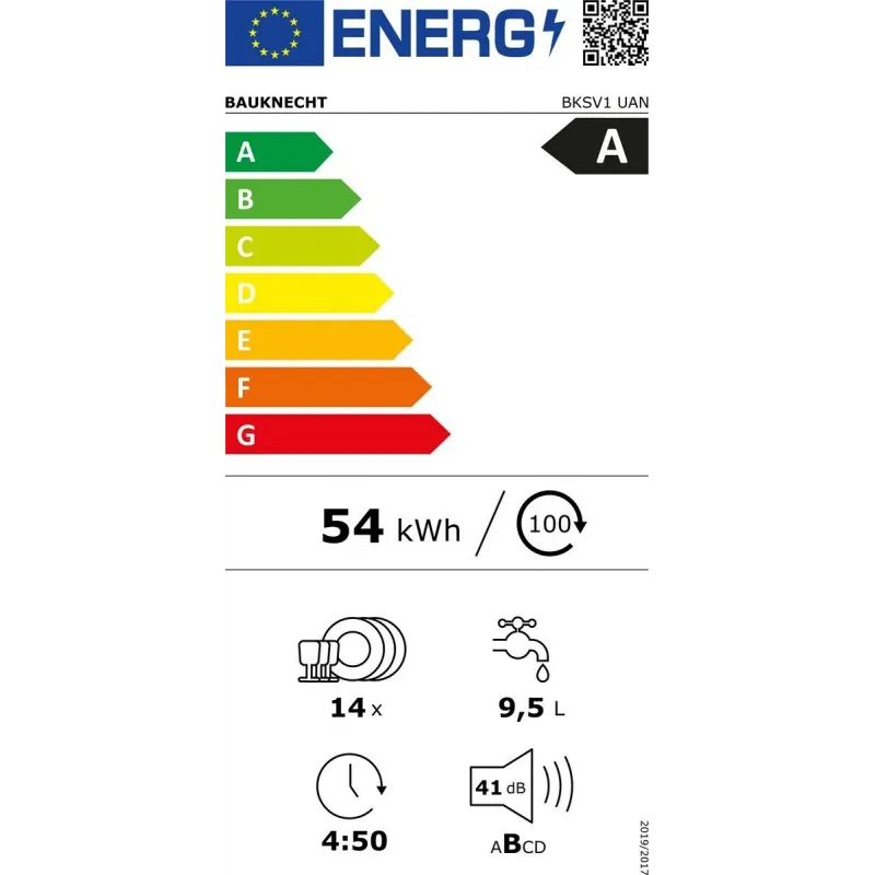 Bauknecht BKSV1IBM - Inbouw Vaatwasser - 82 cm hoog - 15 Couverts - Besteklade - 41 dB - Nieuw in doos - Duits display 