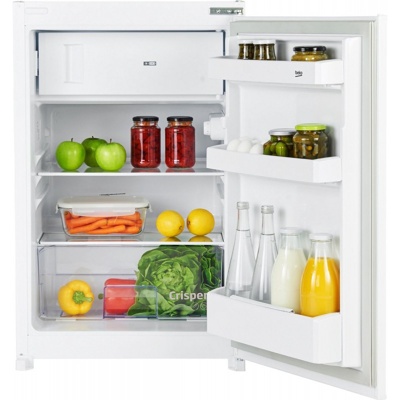 Beko B1754N - Tafelmodel koelkast - Inbouw - Met vriesvak Product hoogte: 86,6 cm Breedte: 545 cmDiepte: 545 cm Inhoud: 110 l Geluidsniveau: 35 dB