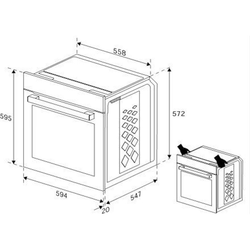 Beko BBVM17400BDS - Inbouwoven - Solo oven - Elektrische grill - 72 l - A+ label - SoftClose® Deur - Draaiknoppen