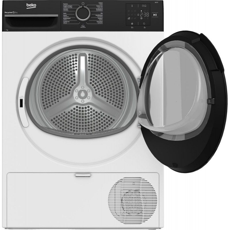 Beko BM3T3722B - Warmtepompdroger - 7 kg -Energieklasse E - Transparante deur