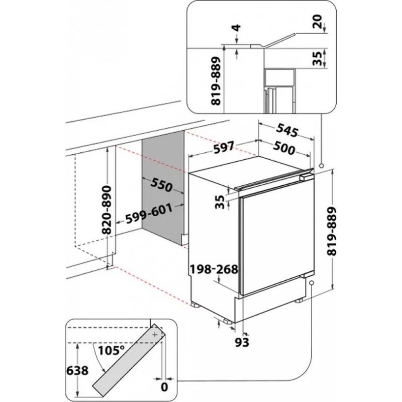 Beko BU1154HCN - Inbouwkoelkast met vriezer - 107 liter - 60 cm breed