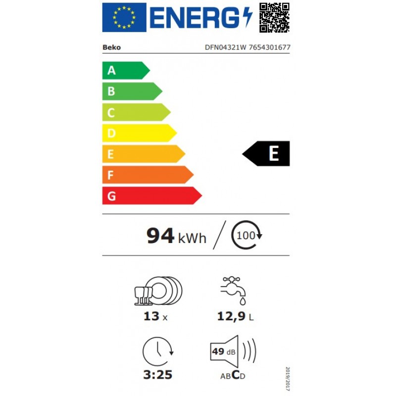 Beko Dfn04321w - Vrijstaande Vaatwasser 60cm - Nieuw in doos - Duits display 