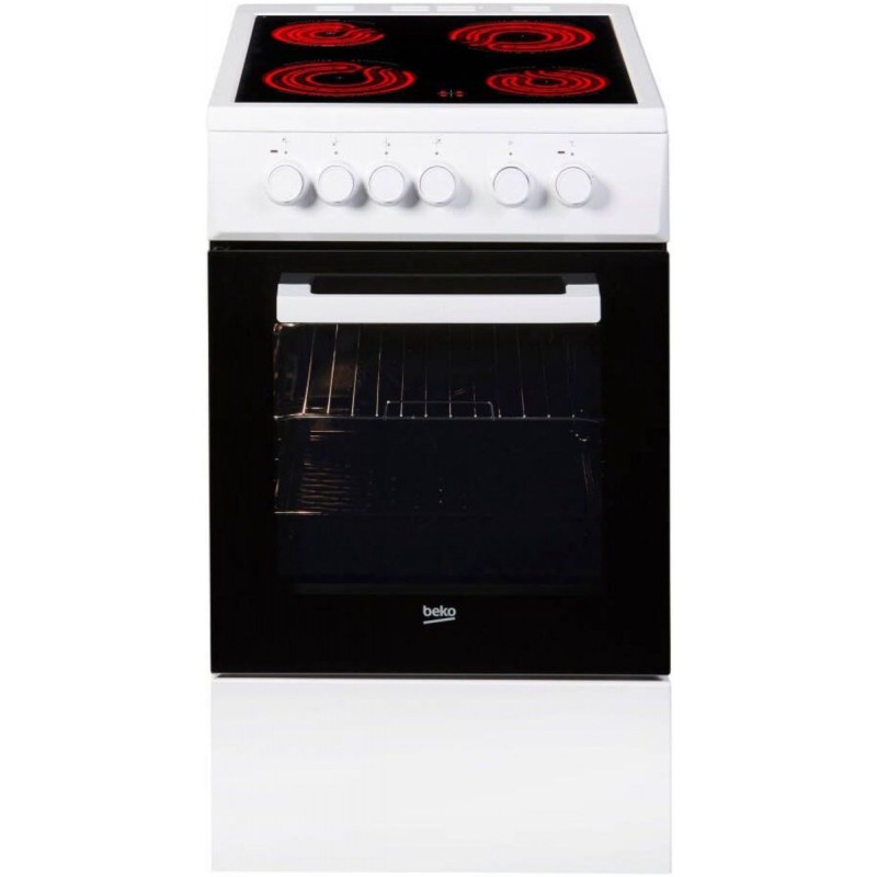 Beko FSS57000GW fornuis Vrijstaand fornuis Keramisch Zwart, Wit A