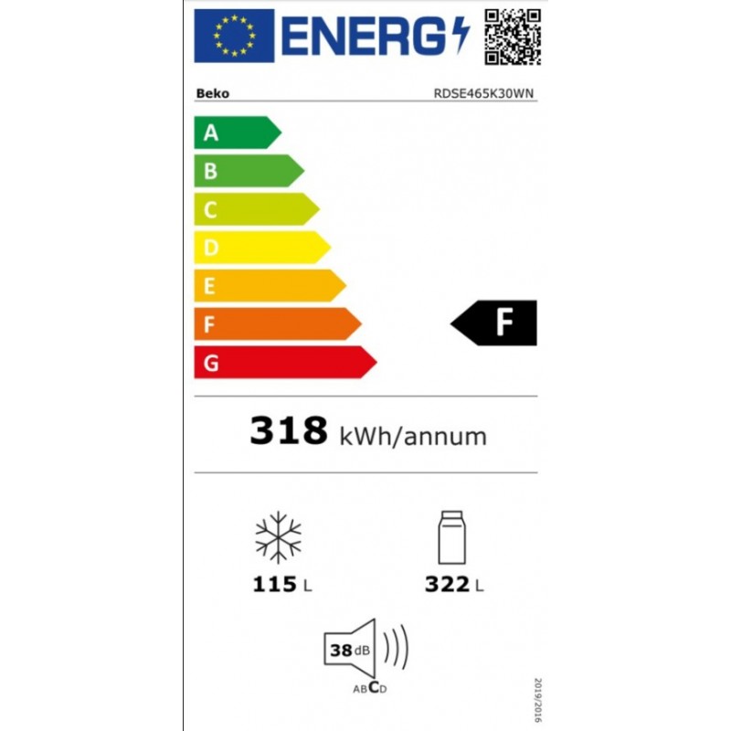 Beko RDSE465K30WN - Koel-vriescombinatie