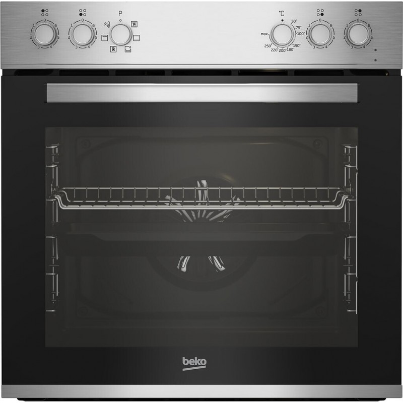 Beko BBUE12020X inbouw oven en kookplaat set: Glaskeramische kookplaat met roestvrijstalen frame