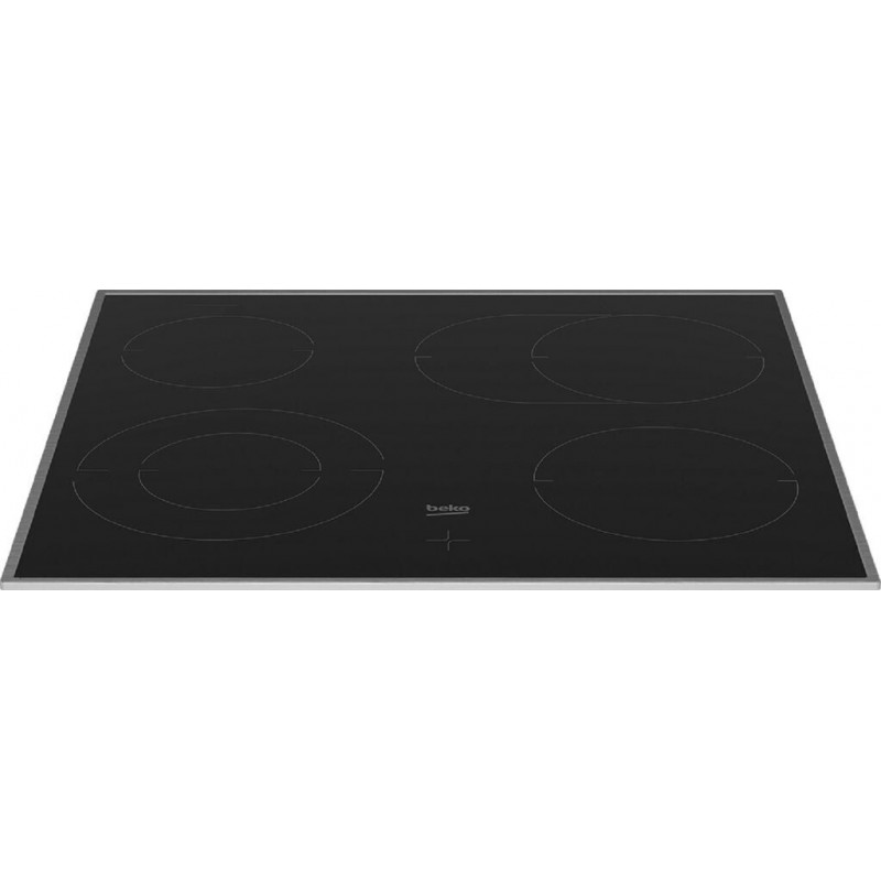 Beko BBUE12020X inbouw oven en kookplaat set: Glaskeramische kookplaat met roestvrijstalen frame