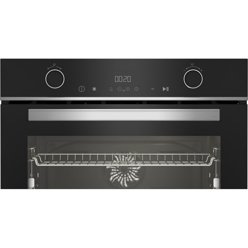 Beko BBVM13400XDS Inbouwoven, 59,4 cm breed, 72 liter, SteamShine, soft-close deur, grillfunctie, gescheiden kookgedeelte, zwart