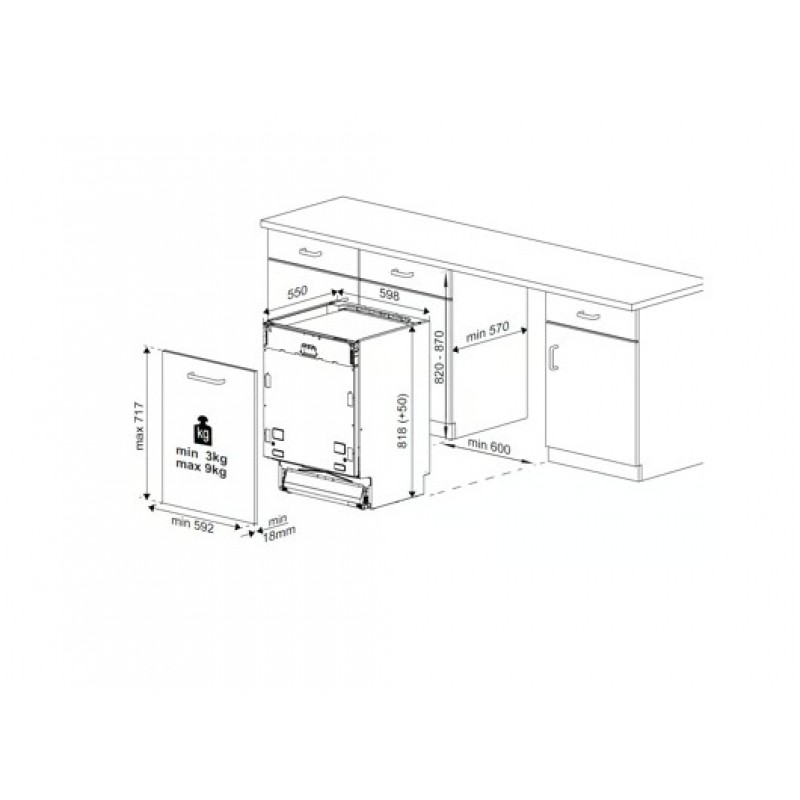 BEKO DIN14420 Inbouwvaatwasser volledig geïntegreerd 60 cm (E, Volledig geïntegreerd, Bestekmand, 14 couverts, AquaStop)
