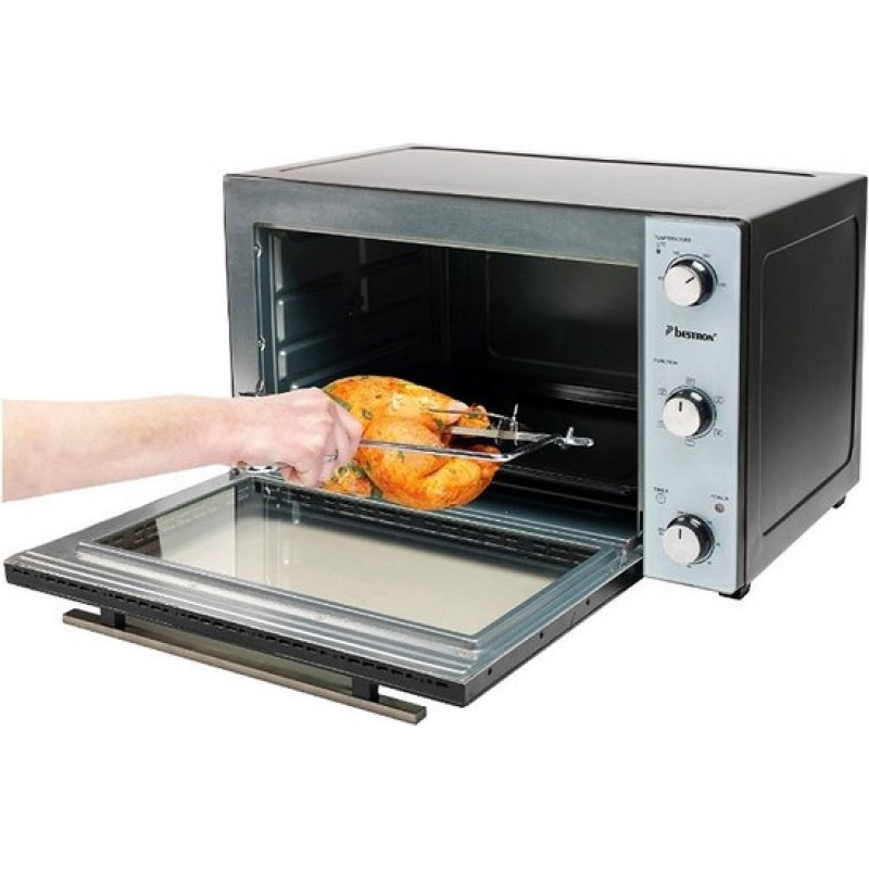 Bestron Vrijstaande oven AOV55 - Bakoven 2000W - 55L - Draaispit - RVS/Zwart