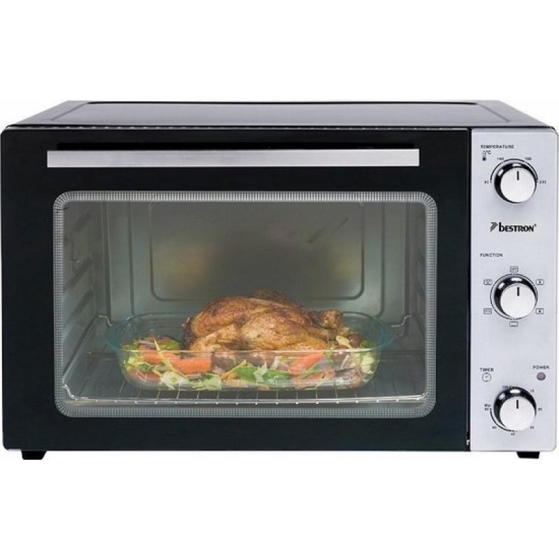 Bestron Vrijstaande oven AOV55 - Bakoven 2000W - 55L - Draaispit - RVS/Zwart