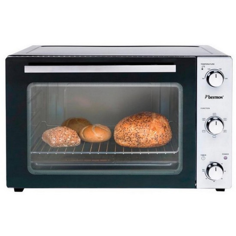 Bestron Vrijstaande oven AOV55 - Bakoven 2000W - 55L - Draaispit - RVS/Zwart