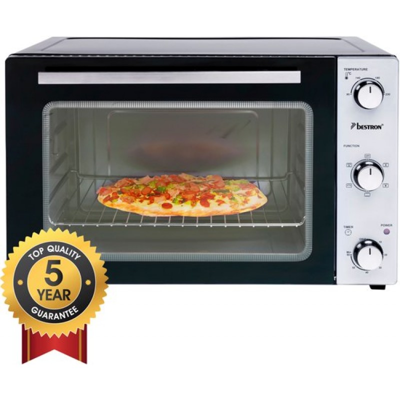 Bestron Vrijstaande oven AOV55 - Bakoven 2000W - 55L - Draaispit - RVS/Zwart