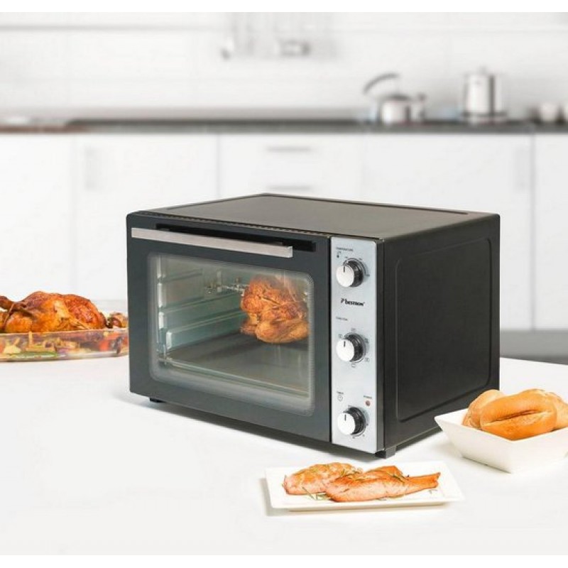 Bestron Vrijstaande oven AOV55 - Bakoven 2000W - 55L - Draaispit - RVS/Zwart