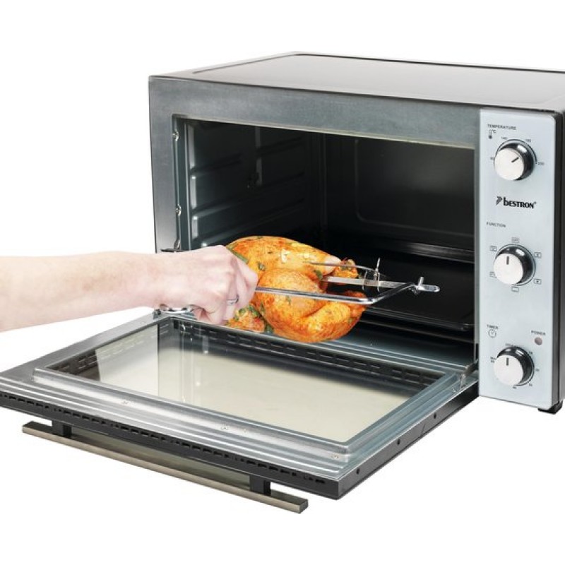 Bestron Vrijstaande oven AOV55 - Bakoven 2000W - 55L - Draaispit - RVS/Zwart